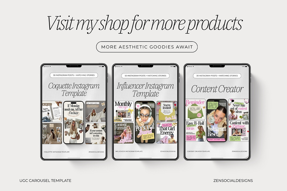 UGC Carousel Instagram Templates, a Social Media Template by ZenSocialDesigns (Photo 9 of 9)