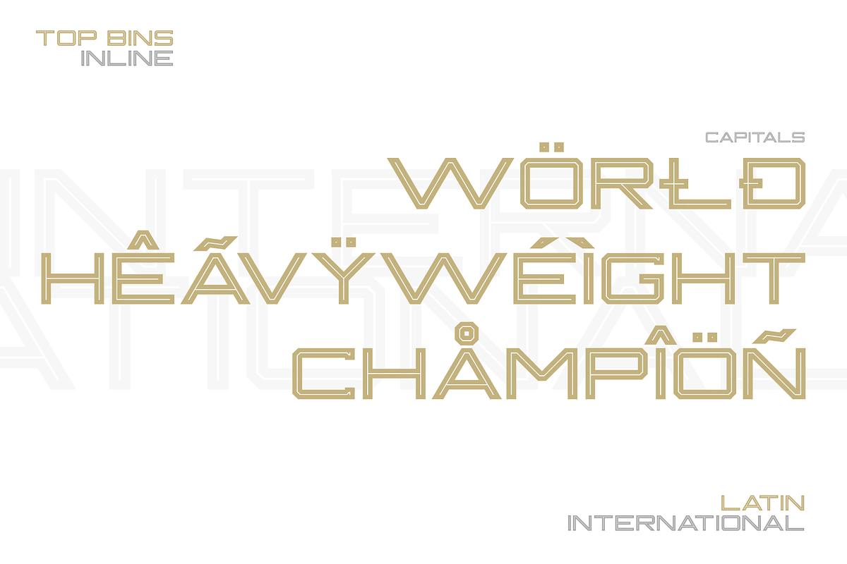 TOP BINS INLINE DISPLAY FONT, a Sans Serif Font by Alphabet Agency (Photo 8 of 8)
