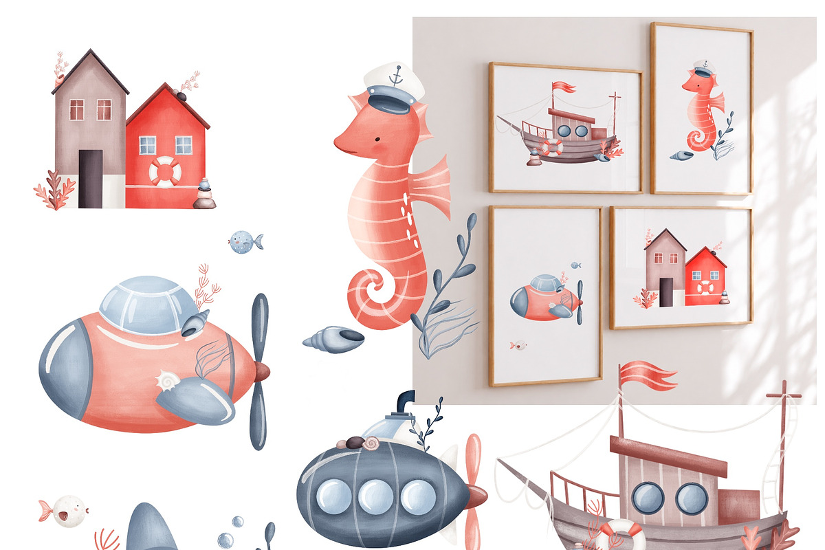 Sea Adventures. Baby collection, an Animal Illustration by Linerisyart (Photo 6 of 14)