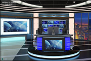 Virtual TV Studio News Set 27, an Architecture 3D Model by akerStudio (Thumbnail 10 of 49)
