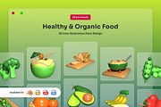 Healthy & Organic Food 3D Icon Pack, a Food Illustration by twinstd (Thumbnail 1 of 6)