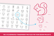 110 Thin Lines Animals Vector Icons, an Outline Icon by FourLeafLover (Thumbnail 7 of 14)