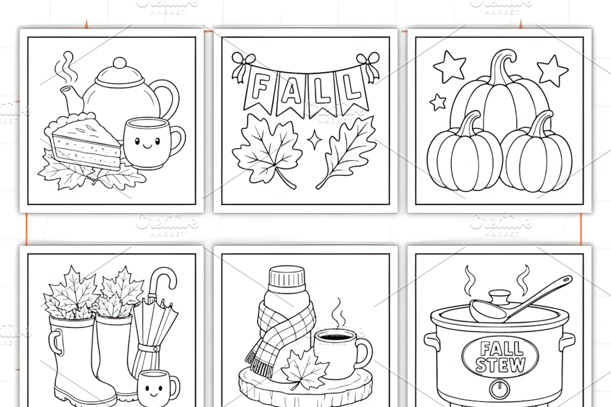 Bold and Easy Fall Vibes Coloring, a Seasonal Illustration by Design Station (Photo 3 of 3)