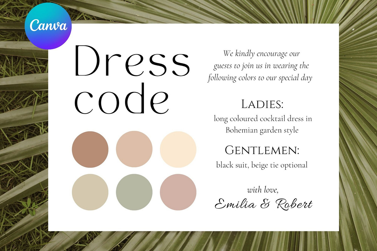 Party Dress code details info card, a Card Template by EvaTemplates (Photo 4 of 6)
