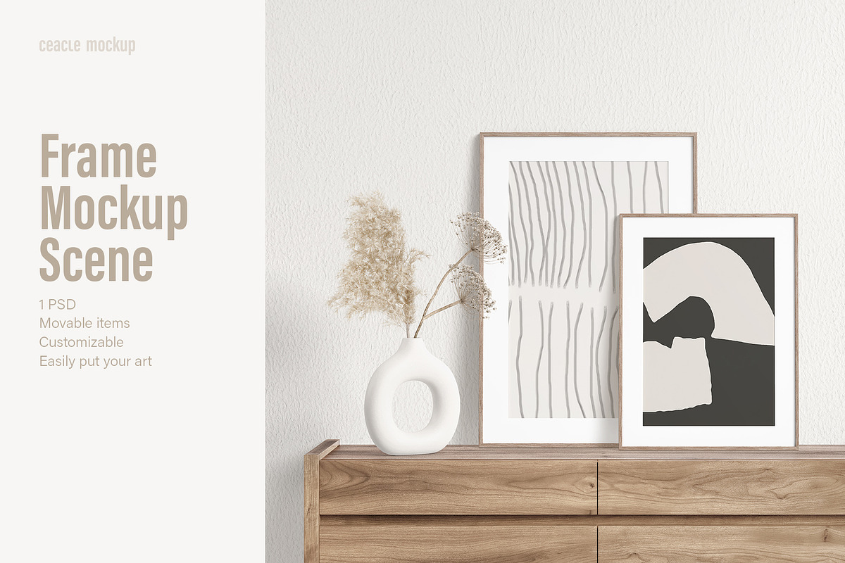 Frame Scene Mockup, a Print Template by Ceacle Mockup (Photo 1 of 2)