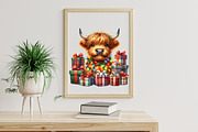 Cute Christmas Highland Cow Clipart, an Illustration by Libby Wishes (Thumbnail 5 of 7)