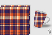 Purple Orange Plaid Seamless Pattern, a Pattern Graphic by Creative Store (Thumbnail 3 of 5)