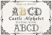 CASTLE STYLE ALPHABET - vector kit, a Decorative Illustration by My Space Garden (Thumbnail 1 of 11)
