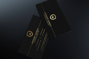 Simple Gold And Black Business Card