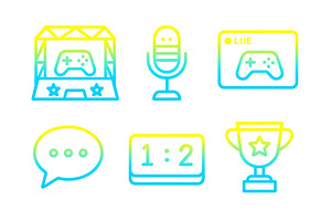 Colorful gaming icons represent, a Technology Illustration by ZinetroN