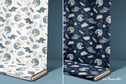 CosmoSaur- Dino Space pattern prints, a Pattern Graphic by Brzozowska (Thumbnail 3 of 7)