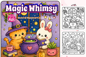 Magic Whimsy Bold & Magical Coloring, an Animal Illustration by Design Zone