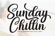 Sunday Chillin | Script Font, a Handwritten Font by Scratchones (Thumbnail 1 of 9)