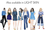 Girls in Denim - Dark Skin, a Person Illustration by Parinaz Wadia Design (Thumbnail 4 of 4)