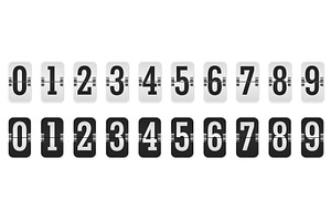 Countdown clock. Flip clock numbers, a Transportation Illustration by Frogella