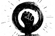 women resist symbol raised fist icon, an Object Illustration by Black White Mouse Design (Thumbnail 2 of 3)