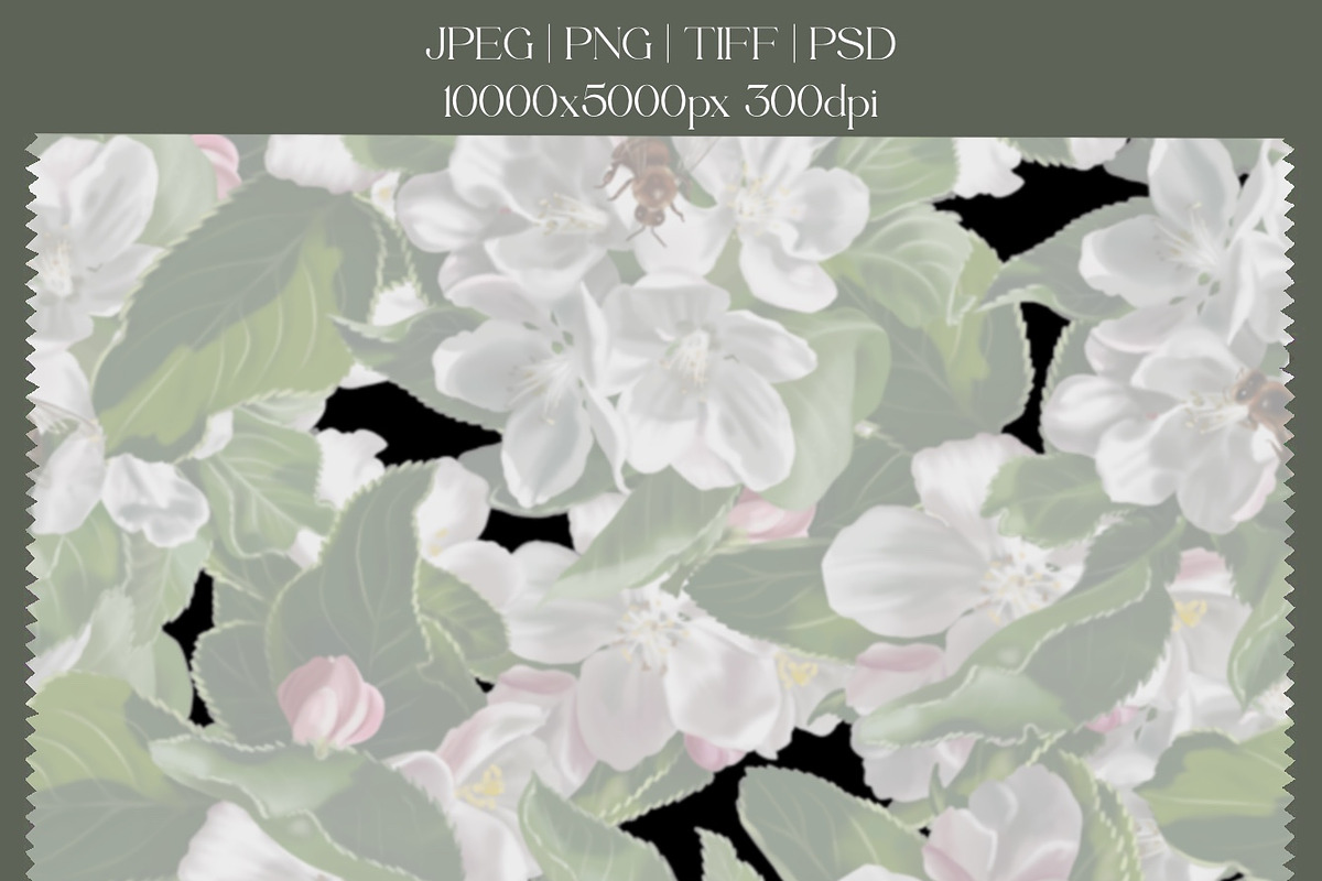 Apple Blossom - Botanical pattern, a Pattern Graphic by NNclipart (Photo 9 of 12)