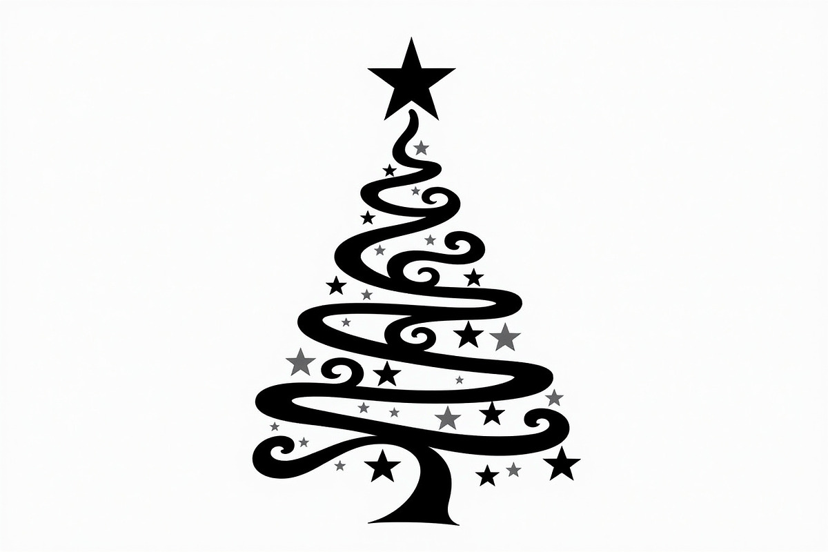 Elegant Christmas Tree Silhouette Se, an Illustration by balal (Photo 13 of 21)