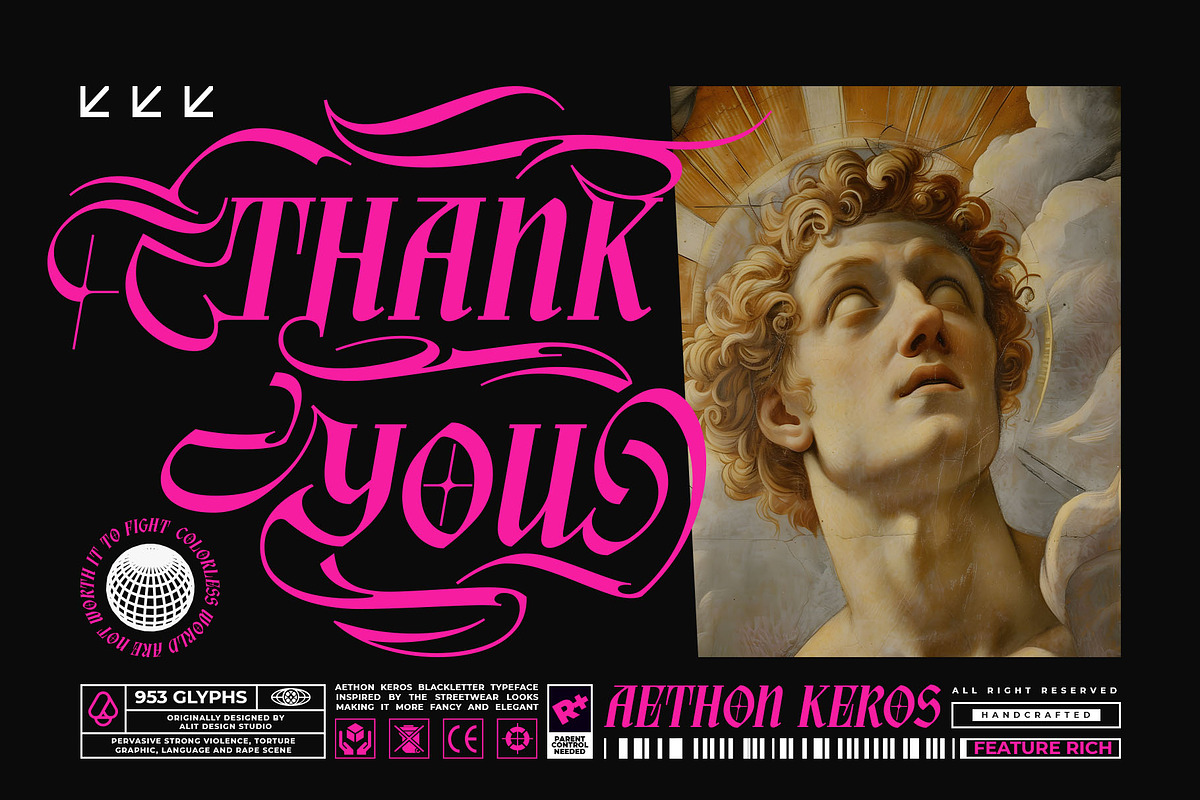 Aethon Keros Typeface, a Blackletter Font by alit design (Photo 20 of 20)