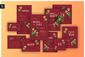 Anthurium Wedding Invitation Suite