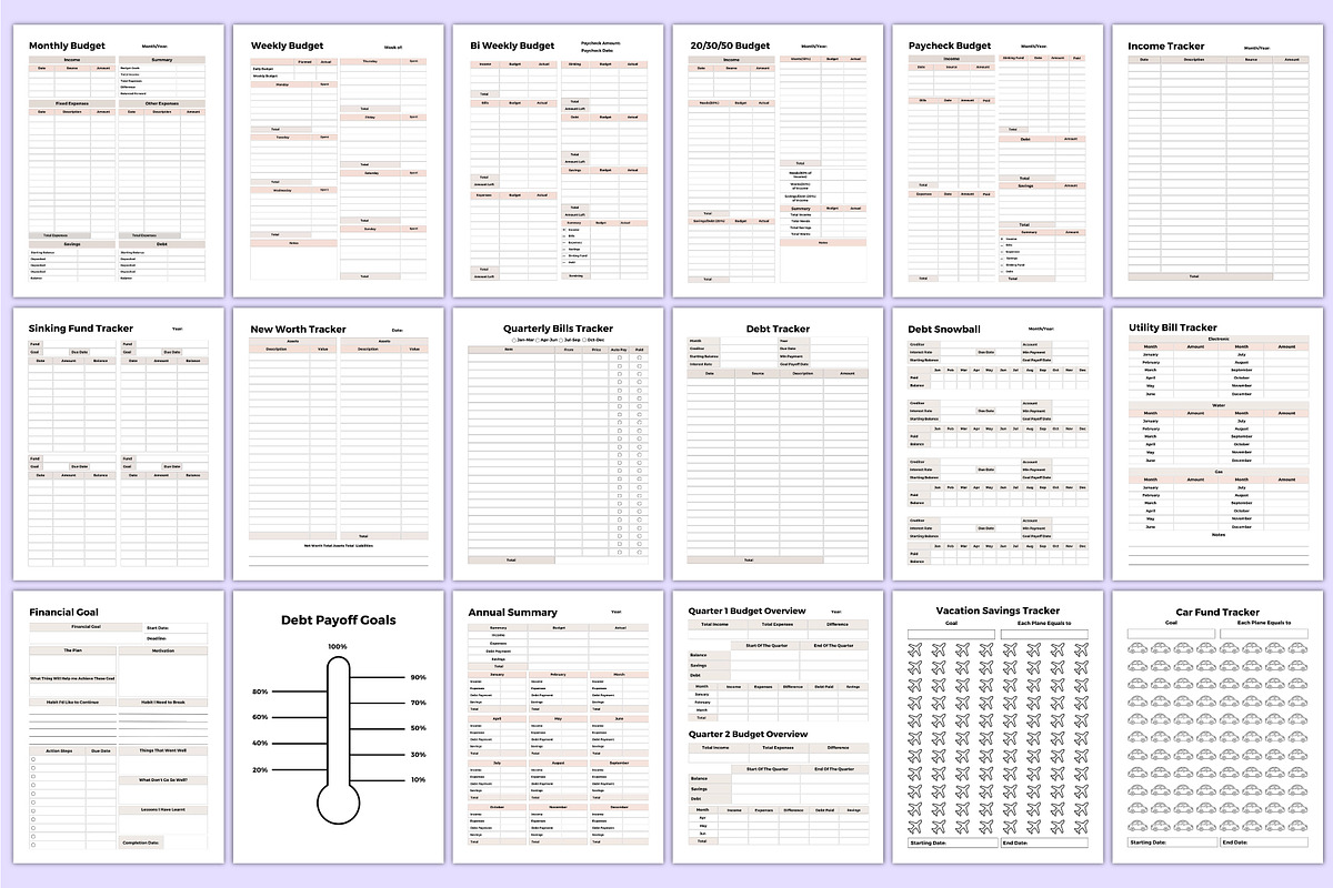 Ultimate Planner Sheets Bundle Canva, a Stationery Template by Mustafiz (Photo 5 of 9)