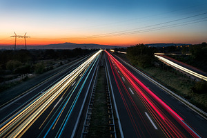 Cars light trails