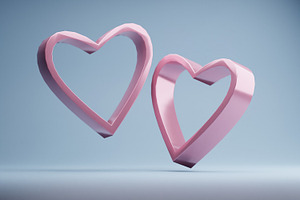 10 Bundle 3D Render Heart And Love