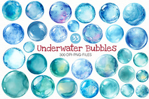 Summer Sea Underwater Bubbles Clipar, an Illustration by Designworld