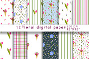 Floral Patterns Floral Digital Paper, a Pattern Graphic by TetianaArt (Thumbnail 1 of 5)