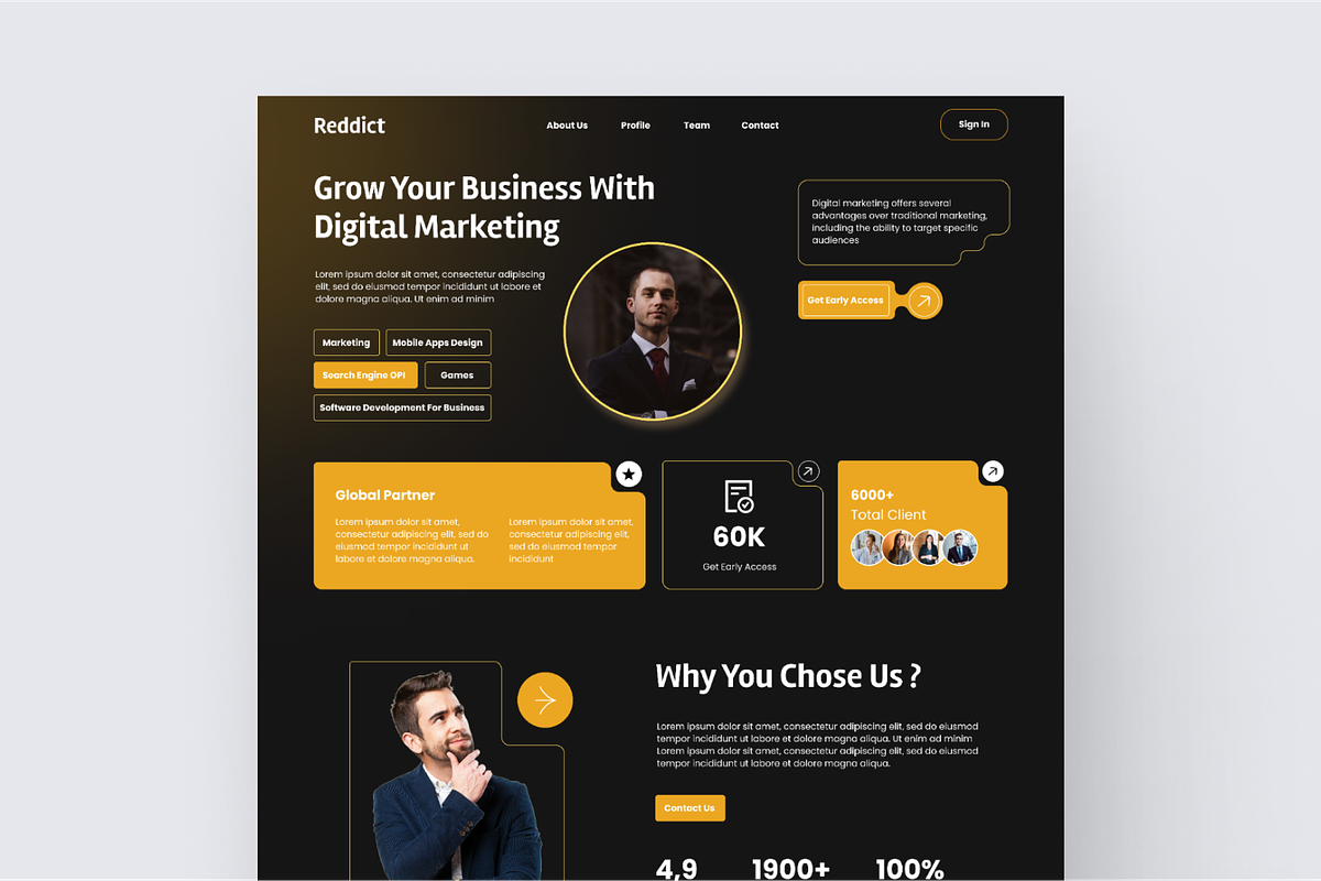 Digital Marketing Landing Page, a Landing Page Template by Annora Studio
