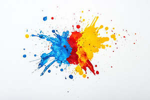 Vibrant abstract paint splatter, a Photo by Pavel_design