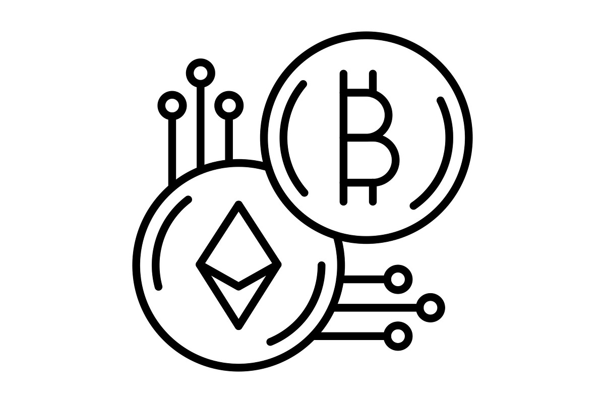Cryptocurrency Line Icon, an Outline Icon by Pexelpy (Photo 1 of 2)