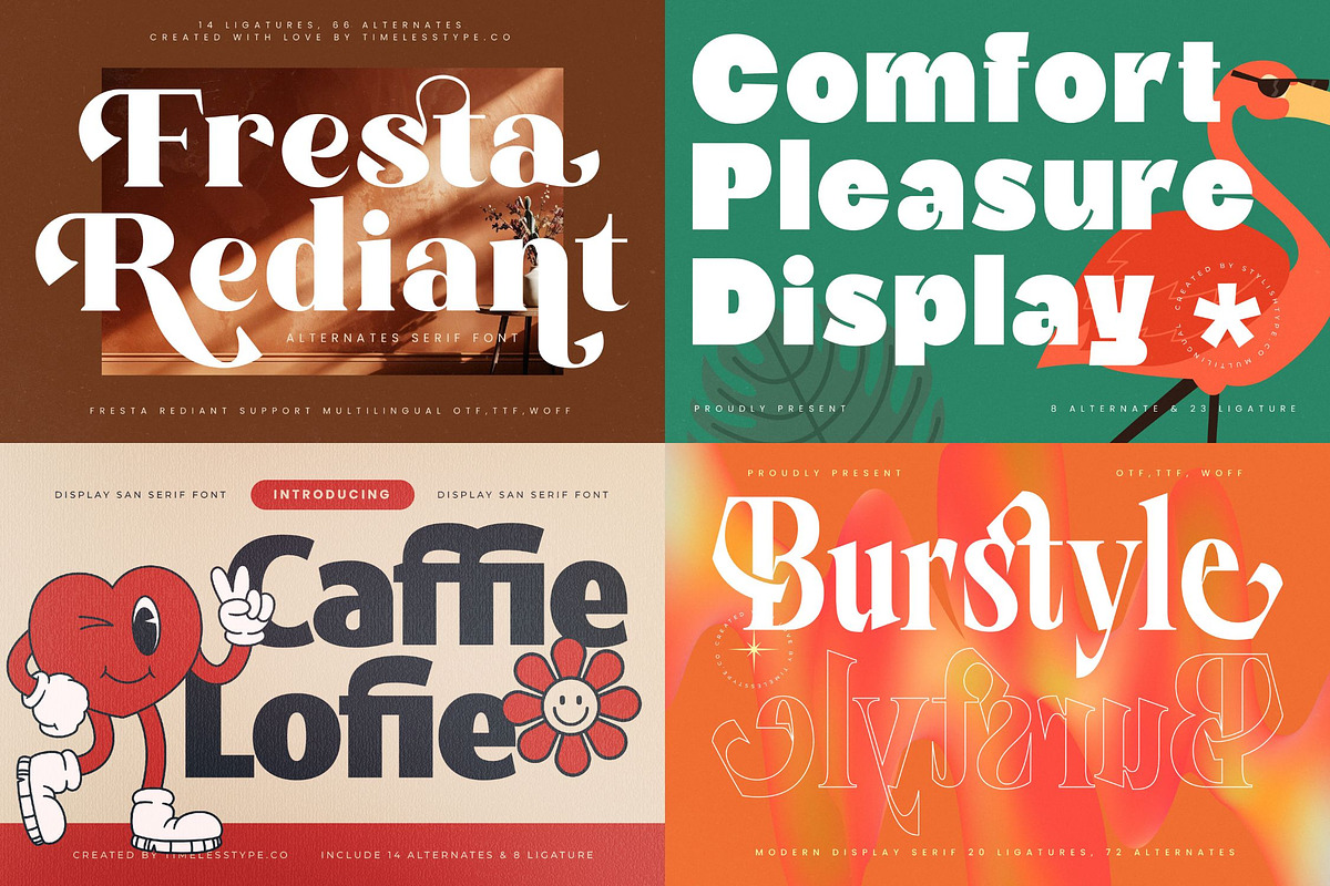 Mega Pack 50 Modern Display Fonts, a Font by timelesstype.co (Photo 3 of 14)