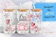 Christmas 16oz Glass Can, a Graphic by TumblerArtDS (Thumbnail 1 of 3)