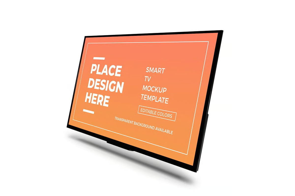 Smart TV Display Mockup Template Set, a Device Mockup by DesignRushMarket (Photo 2 of 11)