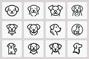 Minimalist Dog Head Icon Set, an Animal Illustration by Vectorium Studio (Thumbnail 2 of 3)