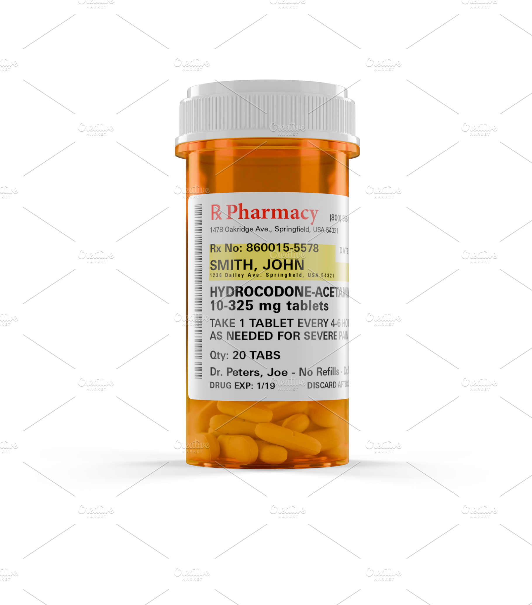 Hydrocodone Prescription Bottle, a Health & Medical Photo by Andy Dean Photography
