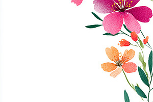 Soft watercolor floral corner design, a Nature Photo by MistyDay