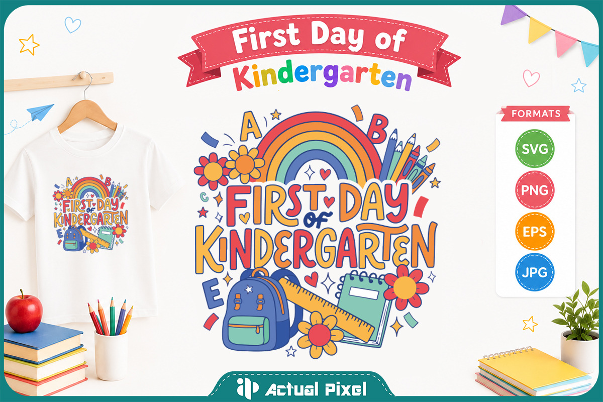 First Day of Kindergarten Bundle, an Education Illustration by Actual Pixel (Photo 2 of 14)
