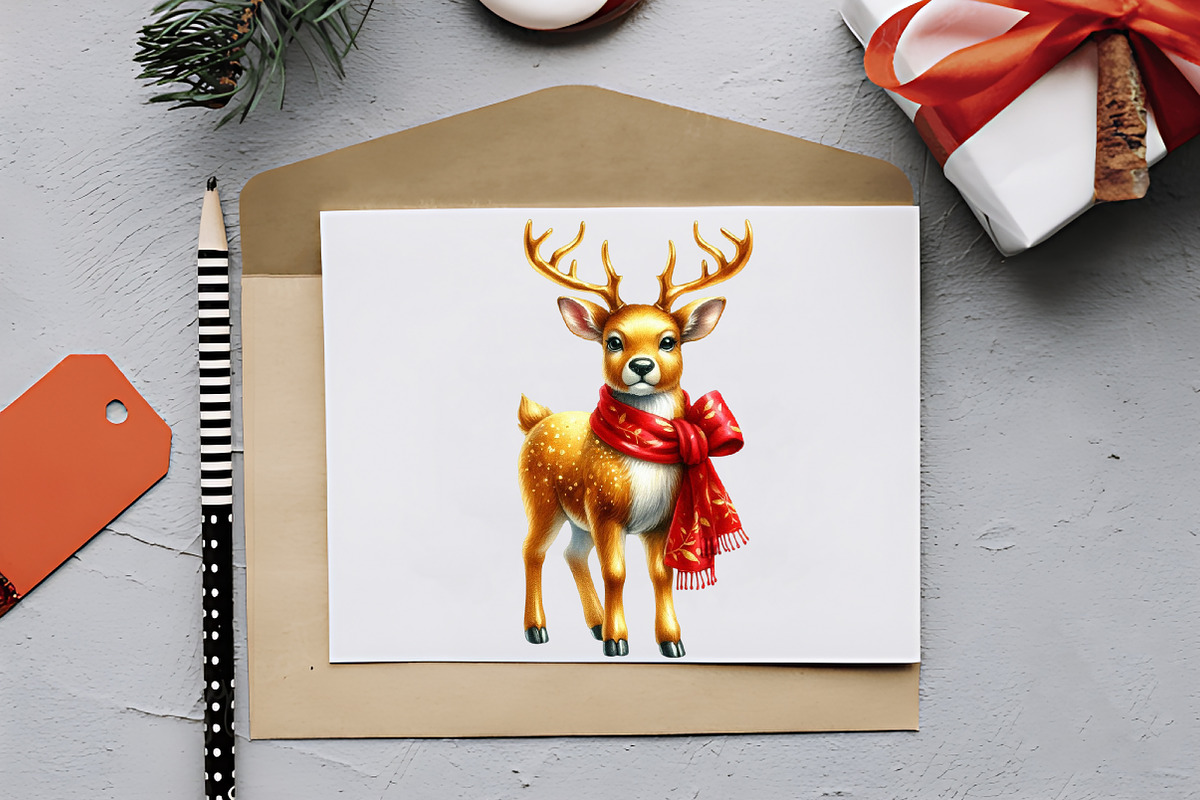 Red Gold Christmas Clipart, an Illustration by RobertsArt (Photo 3 of 7)