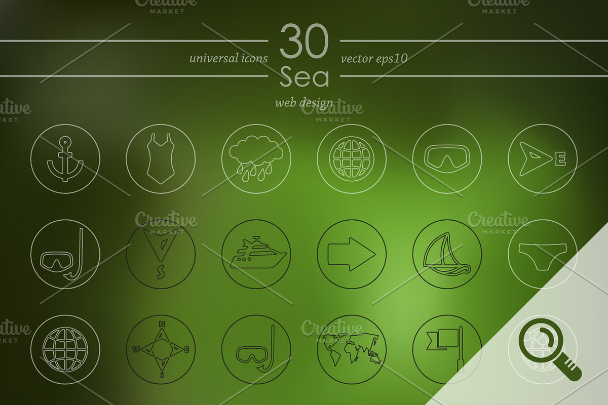 30 SEA icons, a Templates & Theme by Palau