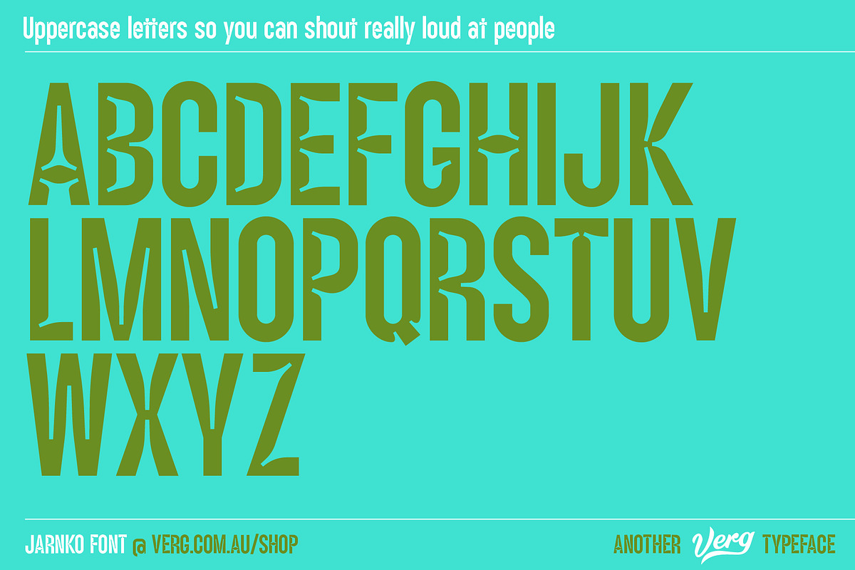 Jarnko Font, a Font by Verg Shop (Photo 3 of 7)