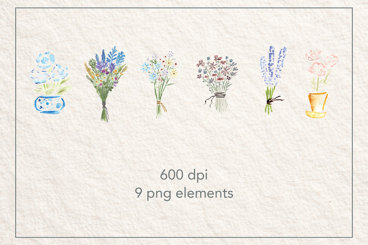 Soft Garden Watercolor Flowers, a Decorative Illustration by Bbooth88 (Photo 8 of 8)