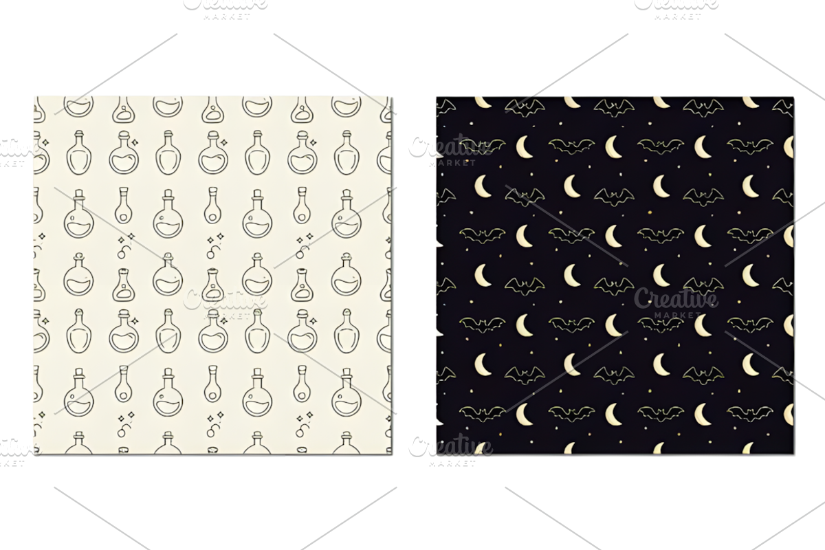 Minimal Line Art Halloween Patterns, a Pattern Graphic by Coco Bloom (Photo 5 of 5)