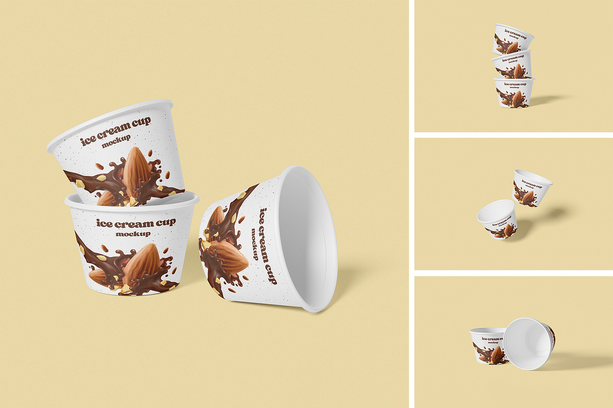 Ice Cream Cup Mockup, a Cups & Container Mockup by xavier_studio (Photo 1 of 5)