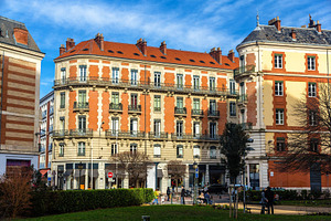 Buildings in the city center of toulouse france containing toulouse, france, an Architecture Photo by Leonid Andronov