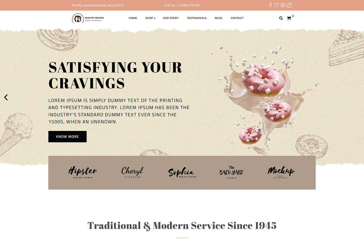 Food & Restaurant WordPress Theme - Healthy Snacks