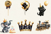 Luxury Black Kids Birthday Clipart, an Illustration by OK Design (Thumbnail 2 of 5)