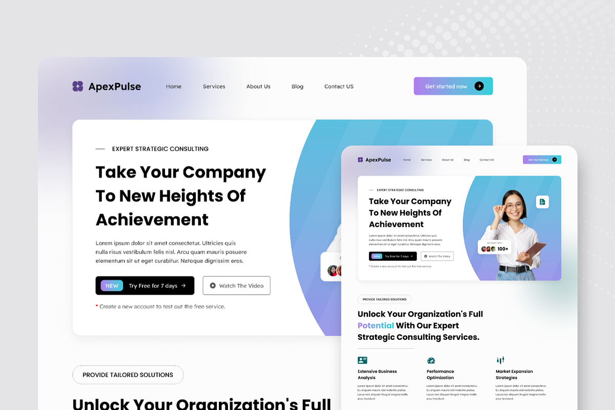 Business Consulting Landing Page, a Landing Page Template by SquidPixey (Photo 2 of 5)