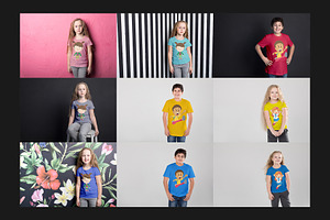 111 Kids T-Shirt Mock-Up Set